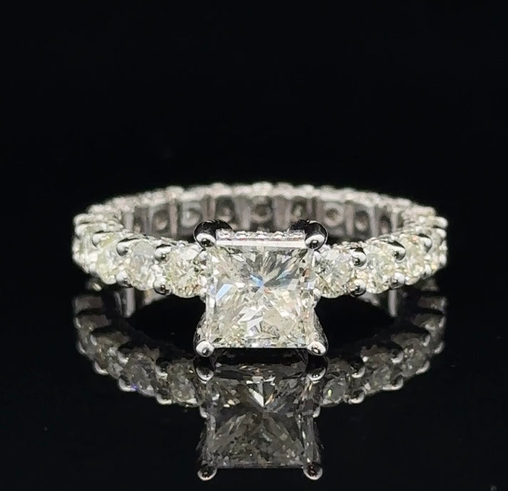 14k white gold and diamond Engagement Ring