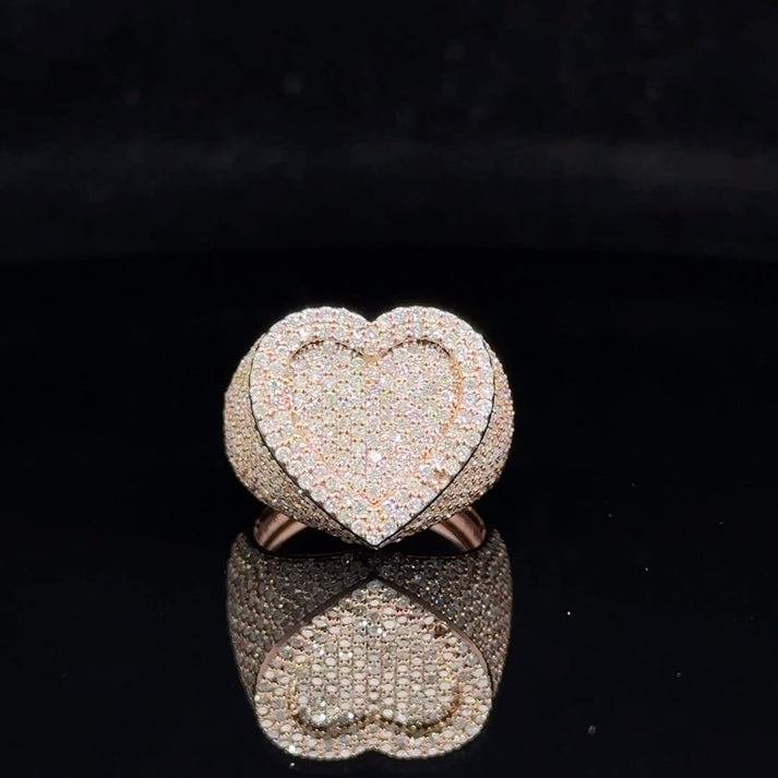 14k rose gold and diamond Heart Ring