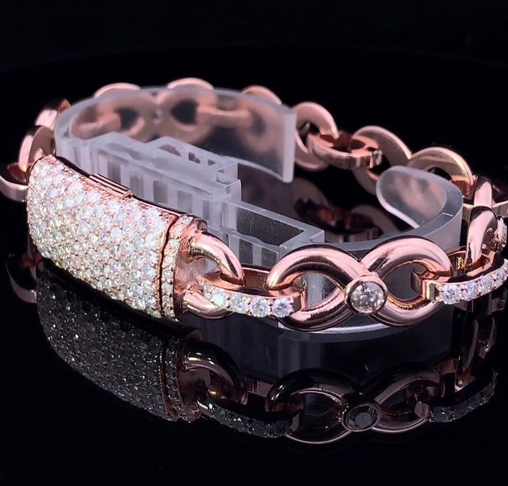 14k Rose Gold and Diamond Bracelet