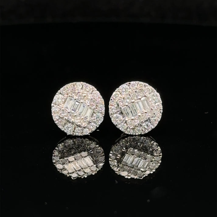 14k white gold and diamond Earrings