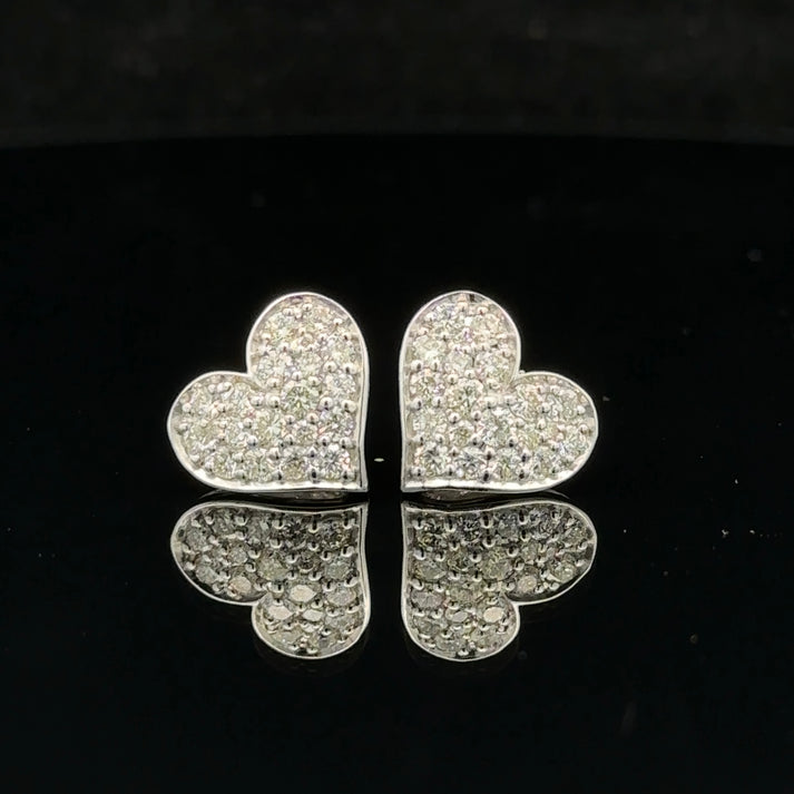 14k white gold and diamond Earrings