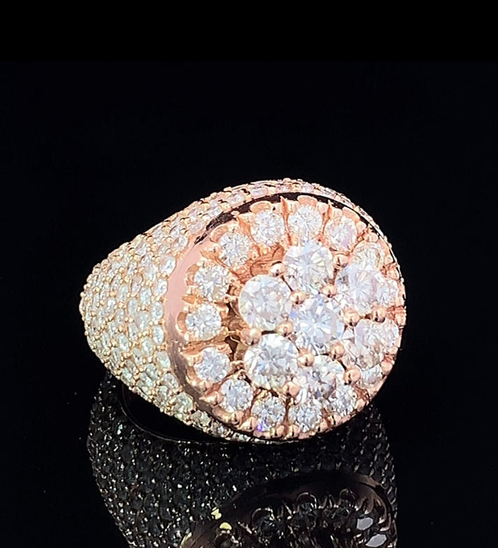 14k rose Gold and diamonds Men`s Ring