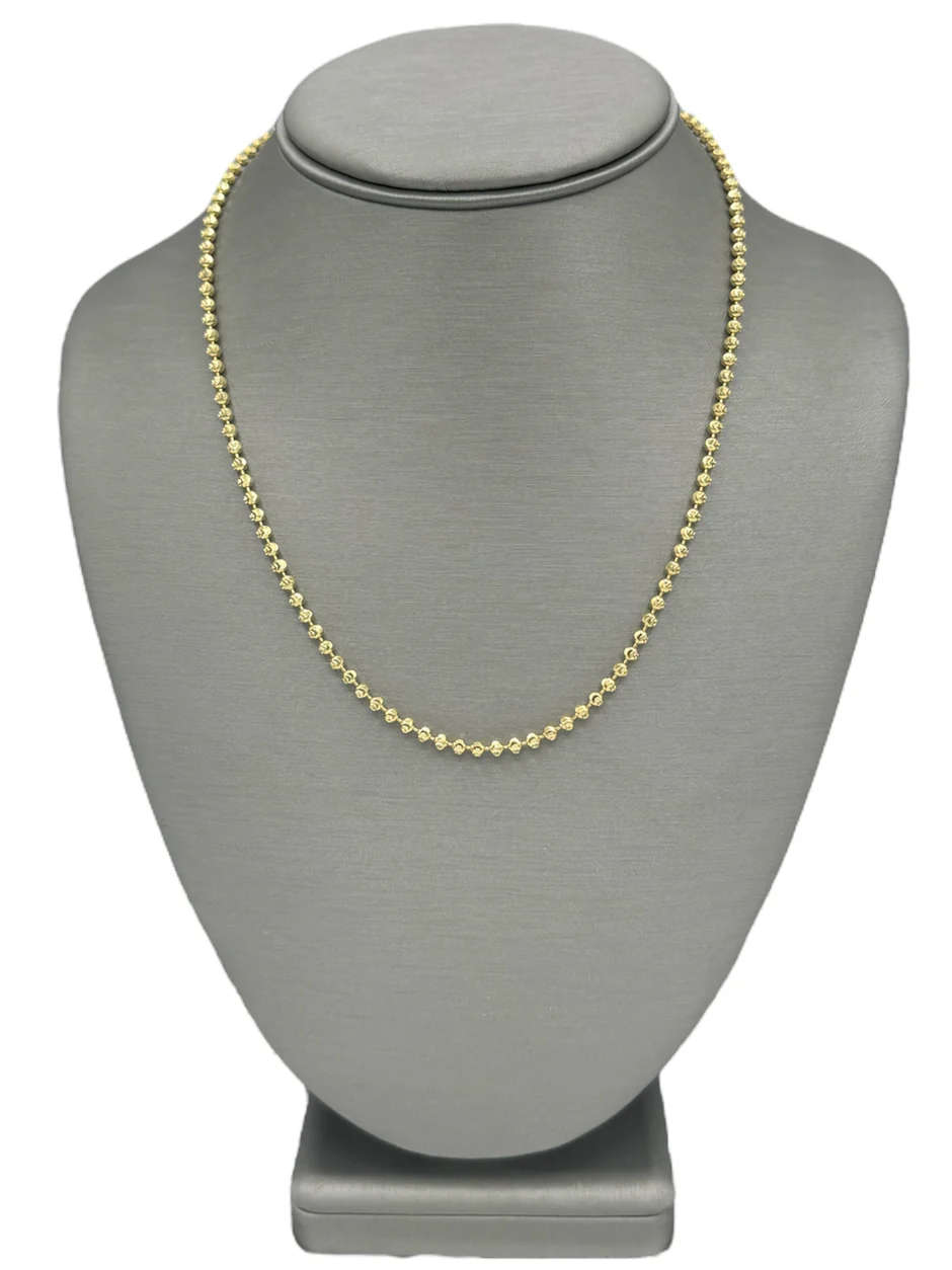 New 14K Solid Moon Cut Chain.