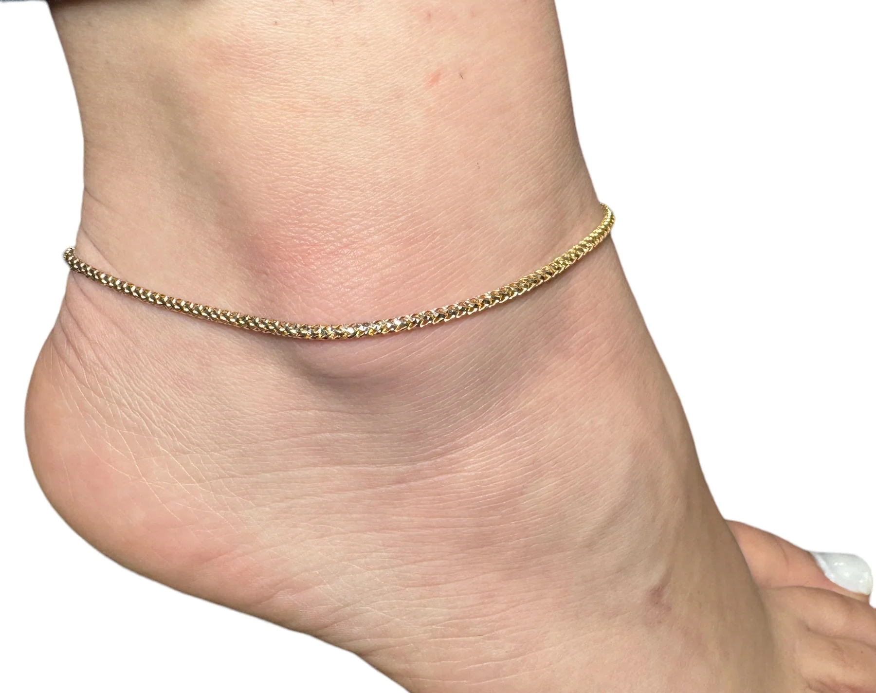 New 14K Ice Ankle Bracelet